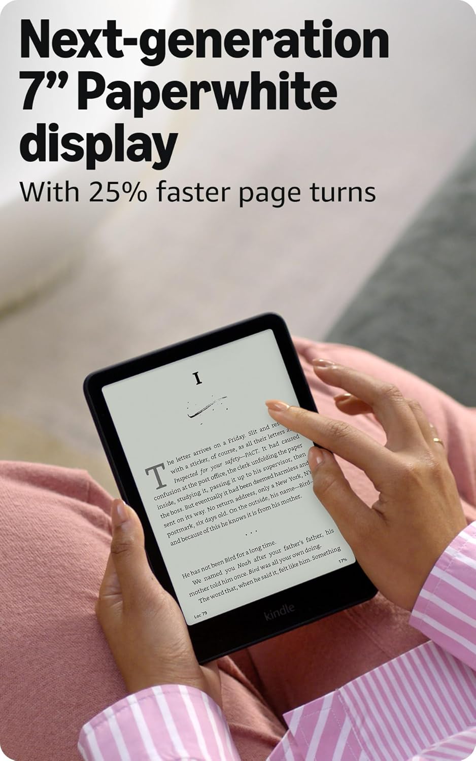 Kindle Paperwhite 16GB - Newest Model with 20% Faster Performance, 7" Glare-Free Display & Weeks of Battery Life - Sleek Black Design